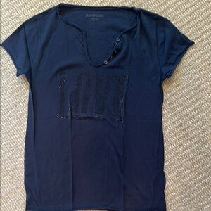 Zadig & Voltaire Blue Polo T-Shirt Short Sleeve
